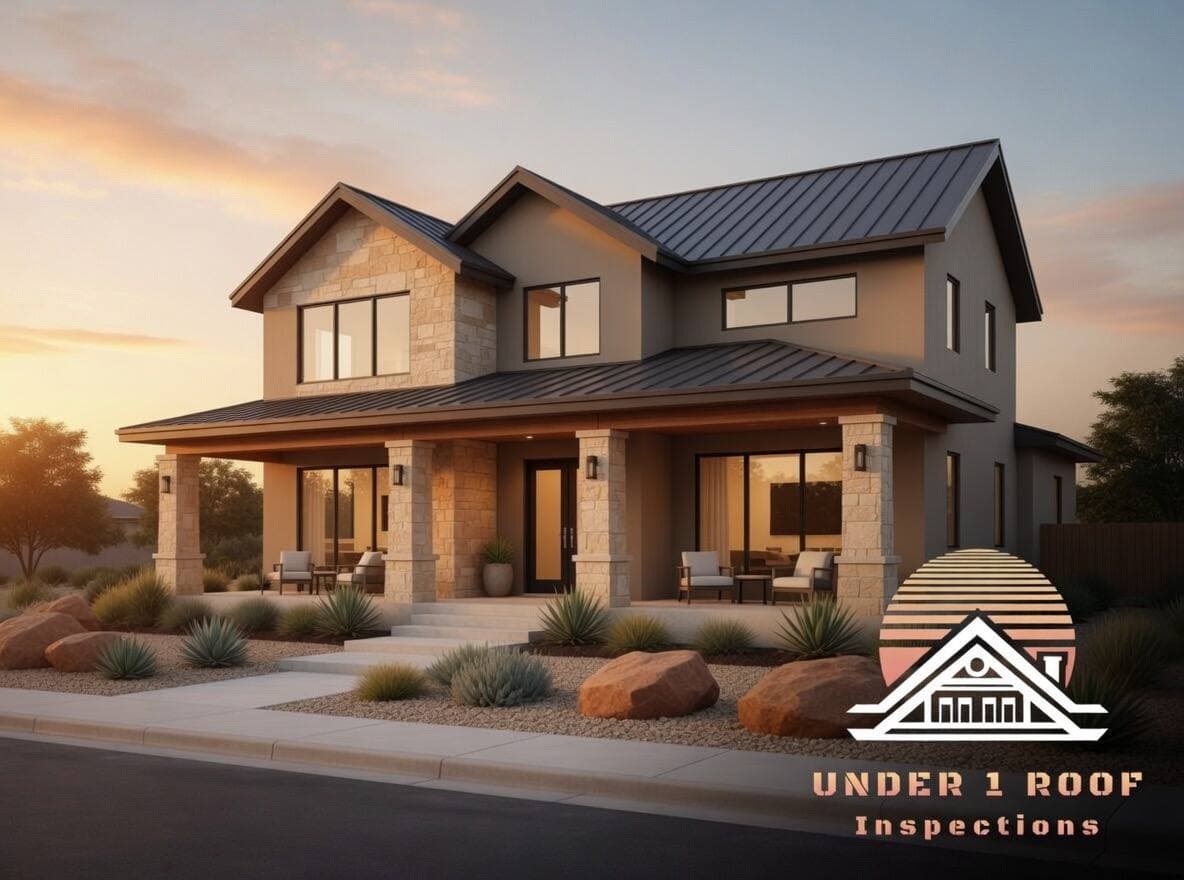 Modern West Texas home at sunset
